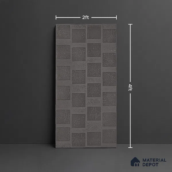 Metallic Look Wall Tile TL 06660 K Stars Nero Cube 4 ft x 2 ft Full Body Vitrified Lappato Matte Finish - 9 mm | Suitable For Living Room, Bedroom, Bathroom, Terrace, Office & Balcony