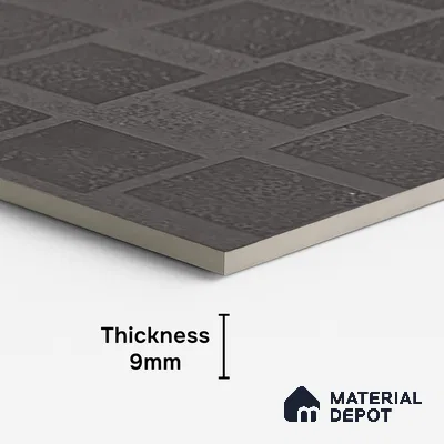 Metallic Look Wall Tile TL 06660 K Stars Nero Cube 4 ft x 2 ft Full Body Vitrified Lappato Matte Finish - 9 mm | Suitable For Living Room, Bedroom, Bathroom, Terrace, Office & Balcony