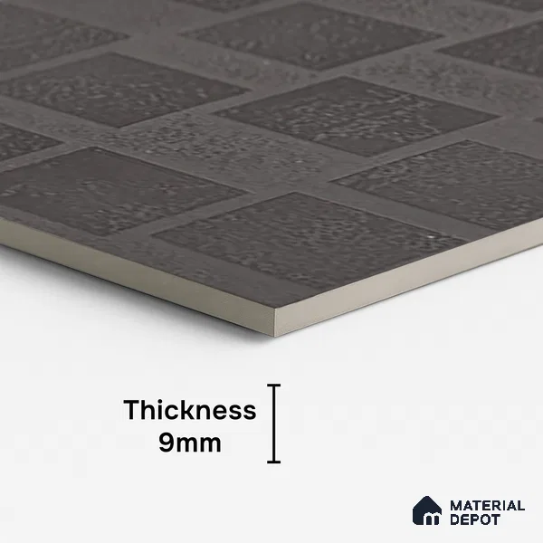 Metallic Look Wall Tile TL 06660 K Stars Nero Cube 4 ft x 2 ft Full Body Vitrified Lappato Matte Finish - 9 mm | Suitable For Living Room, Bedroom, Bathroom, Terrace, Office & Balcony