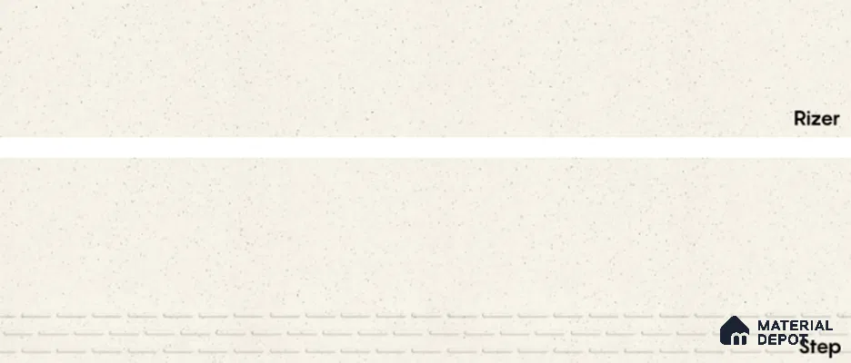Terrazzo Rock White 4 ft x1 ft mm Step Tile Satin Matte Finish TL 06775 Vitrified Full Body Tile - 11 mm