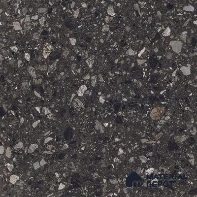 Terrazzo Floor & Wall Tile TL 06022 B Carrara Nero 2 ft x 2 ft Rustic Carving Matte Finish Vitrified Tile - 9 mm | 6 Random Design | Suitable For Living Room, Bedroom, Bathroom, Kitchen & Dining