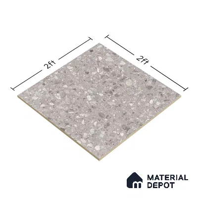 Terrazzo Floor & Wall Tile TL 06022 Carrara White 2 ft x 2 ft Rustic Carving Matte Finish Vitrified Tile - 9 mm | 6 Random Design | Suitable For Living Room, Bedroom, Bathroom, Kitchen & Dining (Sample)