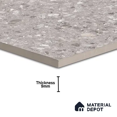 Terrazzo Floor & Wall Tile TL 06022 Carrara White 2 ft x 2 ft Rustic Carving Matte Finish Vitrified Tile - 9 mm | 6 Random Design | Suitable For Living Room, Bedroom, Bathroom, Kitchen & Dining (Sample)