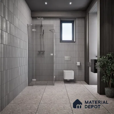 Terrazzo Floor & Wall Tile TL 06022 Carrara White 2 ft x 2 ft Rustic Carving Matte Finish Vitrified Tile - 9 mm | 6 Random Design | Suitable For Living Room, Bedroom, Bathroom, Kitchen & Dining (Sample)