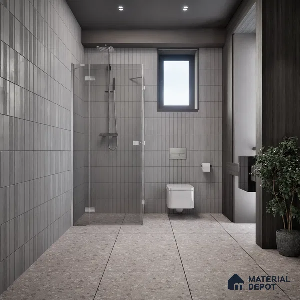 Terrazzo Floor & Wall Tile TL 06022 Carrara White 2 ft x 2 ft Rustic Carving Matte Finish Vitrified Tile - 9 mm | 6 Random Design | Suitable For Living Room, Bedroom, Bathroom, Kitchen & Dining (Sample)