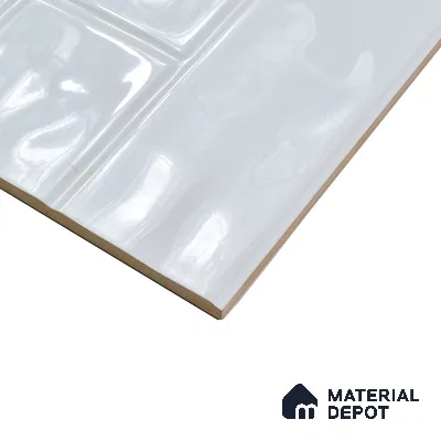 Faux Subway Wall Tile TL 05386 Miraq Polar White 2 ft x 1 ft Ceramic Glossy Finish - 8 mm | Suitable For Kitchen, Bathroom Walls and Backsplashes | Please Expect a Slight Variation of Pattern (Sample)