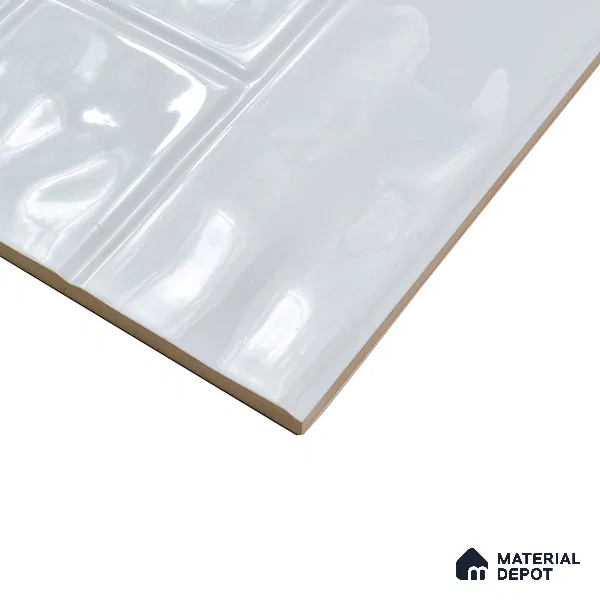 Faux Subway Wall Tile TL 05386 Miraq Polar White 2 ft x 1 ft Ceramic Glossy Finish - 8 mm | Suitable For Kitchen, Bathroom Walls and Backsplashes | Please Expect a Slight Variation of Pattern (Sample)