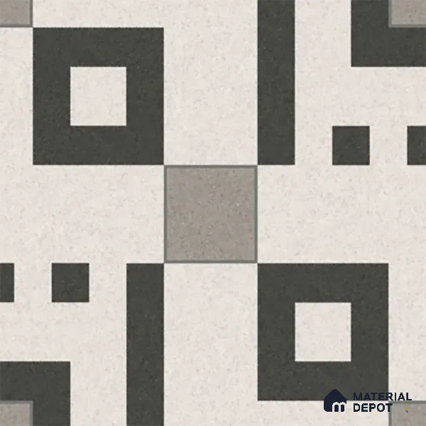 Parking Floor Tile TL 03385 G Tetris Grey 16 x 16 inch Matte Finish Anti Slip Vitrified Tile - 12 mm | Pattern Alignment May Vary | 2-3 mm Spacer is Mandatory (Sample)