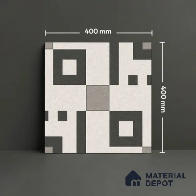 Parking Floor Tile TL 03385 G Tetris Grey 16 x 16 inch Matte Finish Anti Slip Vitrified Tile - 12 mm | Pattern Alignment May Vary | 2-3 mm Spacer is Mandatory (Sample)