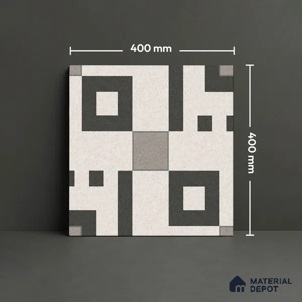 Parking Floor Tile TL 03385 G Tetris Grey 16 x 16 inch Matte Finish Anti Slip Vitrified Tile - 12 mm | Pattern Alignment May Vary | 2-3 mm Spacer is Mandatory (Sample)