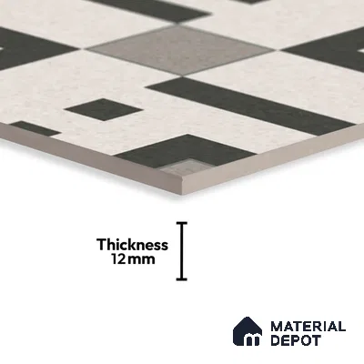 Parking Floor Tile TL 03385 G Tetris Grey 16 x 16 inch Matte Finish Anti Slip Vitrified Tile - 12 mm | Pattern Alignment May Vary | 2-3 mm Spacer is Mandatory (Sample)