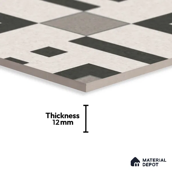 Parking Floor Tile TL 03385 G Tetris Grey 16 x 16 inch Matte Finish Anti Slip Vitrified Tile - 12 mm | Pattern Alignment May Vary | 2-3 mm Spacer is Mandatory (Sample)