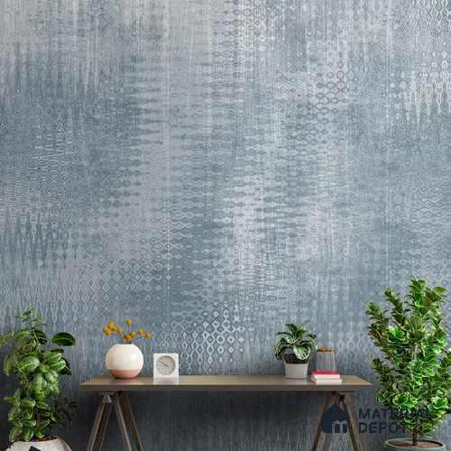 Textured Elements Harmony Wallpaper, Feather Blue Sukoon Series Handmade Abstract Design (Customised Size Wallpaper)
