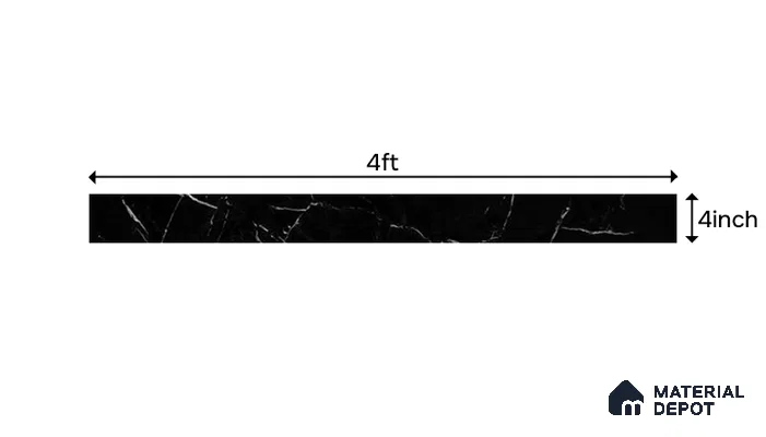 Floor Tile TF 00355  Obsidian Vein 1200 x 100 mm Vitrified High Gloss Finish - 9 mm |  | Suitable for Living Room, Bedroom, Bathroom