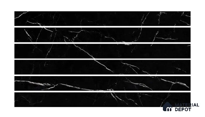 Floor Tile TF 00355  Obsidian Vein 1200 x 100 mm Vitrified High Gloss Finish - 9 mm |  | Suitable for Living Room, Bedroom, Bathroom