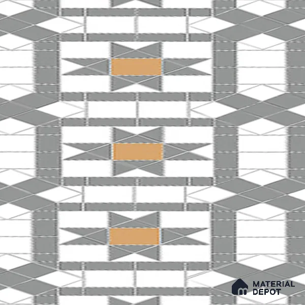 Floor Tile TL 07965 Tesco 1.3 ft x 1.3 ft Vitrified Matte Finish - 12 mm | Pattern Alignment May Vary | 2-3 mm Spacer is Mandatory