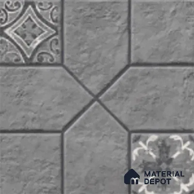 Stone Floor Tile TL 07589 Turin Nero 16 x 16 inch Texture Finish Vitrified Tile - 12 mm | Suitable for Parking, Outdoor & Bathroom | Pattern Alignment May Vary | 2-3 mm Spacer is Mandatory (Sample)