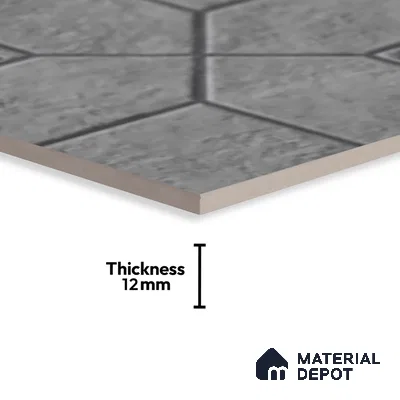 Stone Floor Tile TL 07589 Turin Nero 16 x 16 inch Texture Finish Vitrified Tile - 12 mm | Suitable for Parking, Outdoor & Bathroom | Pattern Alignment May Vary | 2-3 mm Spacer is Mandatory (Sample)