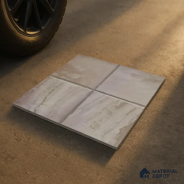 Stone Floor Tile TL 07603 B Colombina Taupe 16 x 16 inch Texture Finish Vitrified Tile - 12 mm | Suitable for Parking, Outdoor & Bathroom | Pattern Alignment May Vary | 2-3 mm Spacer is Mandatory
