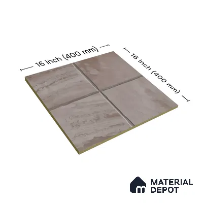 Stone Floor Tile TL 07603 B Colombina Taupe 16 x 16 inch Texture Finish Vitrified Tile - 12 mm | Suitable for Parking, Outdoor & Bathroom | Pattern Alignment May Vary | 2-3 mm Spacer is Mandatory