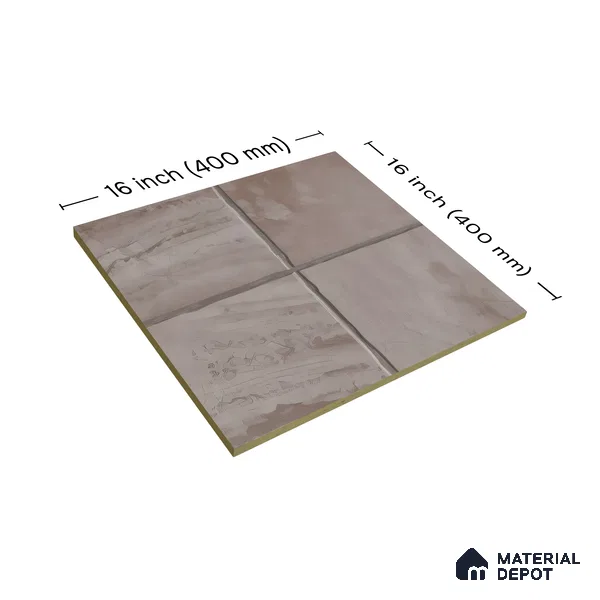 Stone Floor Tile TL 07603 B Colombina Taupe 16 x 16 inch Texture Finish Vitrified Tile - 12 mm | Suitable for Parking, Outdoor & Bathroom | Pattern Alignment May Vary | 2-3 mm Spacer is Mandatory