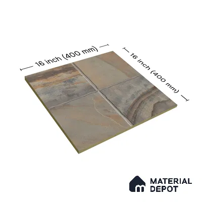 Stone Floor Tile TL 07603 Colombina Natural 16 x 16 inch Texture Finish Vitrified Tile - 12 mm | Suitable for Parking, Outdoor & Bathroom | Pattern Alignment May Vary | 2-3 mm Spacer is Mandatory (Sample)