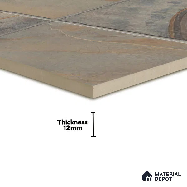 Stone Floor Tile TL 07603 Colombina Natural 16 x 16 inch Texture Finish Vitrified Tile - 12 mm | Suitable for Parking, Outdoor & Bathroom | Pattern Alignment May Vary | 2-3 mm Spacer is Mandatory (Sample)