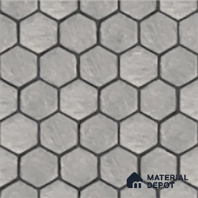 Hexagonal Floor Tile TL 07588 Hexa Gris 16 x 16 inch Texture Finish Vitrified Tile - 12 mm | Suitable for Parking, Outdoor & Bathroom | Pattern Alignment May Vary | 2-3 mm Spacer is Mandatory