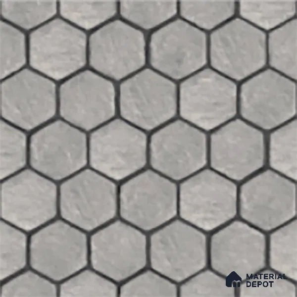 Hexagonal Floor Tile TL 07588 Hexa Gris 16 x 16 inch Texture Finish Vitrified Tile - 12 mm | Suitable for Parking, Outdoor & Bathroom | Pattern Alignment May Vary | 2-3 mm Spacer is Mandatory