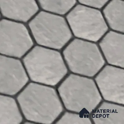 Hexagonal Floor Tile TL 07588 Hexa Gris 16 x 16 inch Texture Finish Vitrified Tile - 12 mm | Suitable for Parking, Outdoor & Bathroom | Pattern Alignment May Vary | 2-3 mm Spacer is Mandatory
