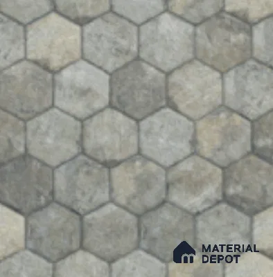 Hexagonal Floor Tile TL 07587 B Ergo Green 16 x 16 inch Texture Finish Vitrified Tile - 12 mm | Suitable for Parking, Outdoor & Bathroom | Pattern Alignment May Vary | 2-3 mm Spacer is Mandatory