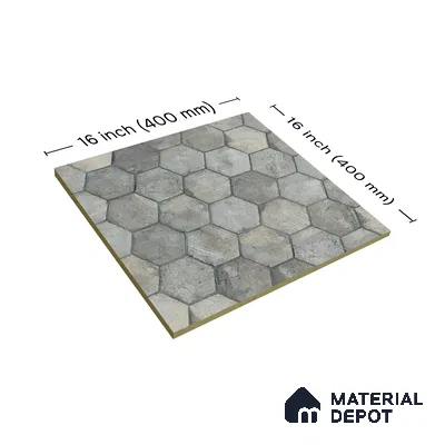 Hexagonal Floor Tile TL 07587 B Ergo Green 16 x 16 inch Texture Finish Vitrified Tile - 12 mm | Suitable for Parking, Outdoor & Bathroom | Pattern Alignment May Vary | 2-3 mm Spacer is Mandatory