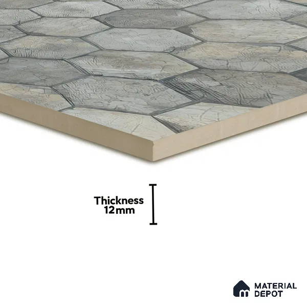 Hexagonal Floor Tile TL 07587 B Ergo Green 16 x 16 inch Texture Finish Vitrified Tile - 12 mm | Suitable for Parking, Outdoor & Bathroom | Pattern Alignment May Vary | 2-3 mm Spacer is Mandatory