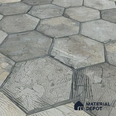 Hexagonal Floor Tile TL 07587 B Ergo Green 16 x 16 inch Texture Finish Vitrified Tile - 12 mm | Suitable for Parking, Outdoor & Bathroom | Pattern Alignment May Vary | 2-3 mm Spacer is Mandatory
