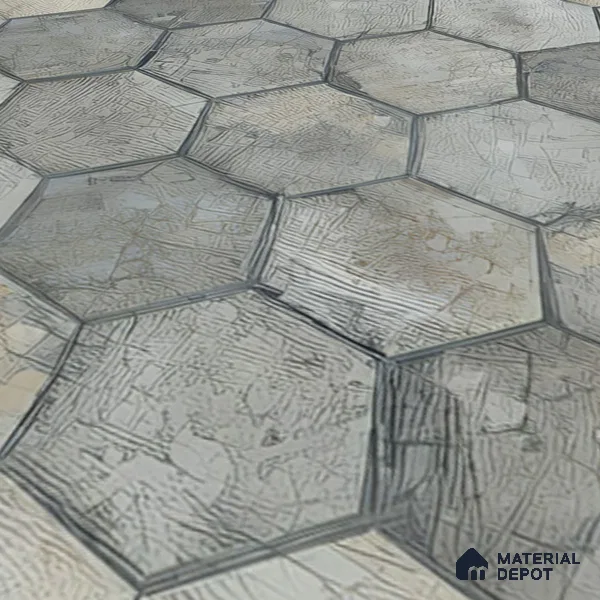 Hexagonal Floor Tile TL 07587 B Ergo Green 16 x 16 inch Texture Finish Vitrified Tile - 12 mm | Suitable for Parking, Outdoor & Bathroom | Pattern Alignment May Vary | 2-3 mm Spacer is Mandatory