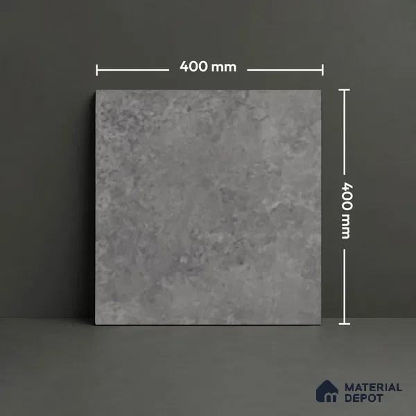 Stone Floor Tile TL 07586 B Basalt Grey 16 x 16 inch Texture Finish Vitrified Tile - 12 mm | Suitable for Parking, Outdoor & Bathroom | Pattern Alignment May Vary | 2-3 mm Spacer is Mandatory (Sample)