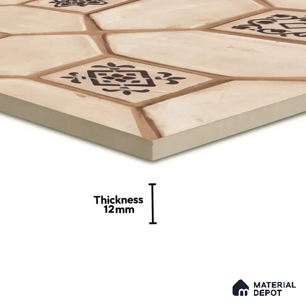 Moroccan Floor Tile TL 07591 B Retro Jasper 16 x 16 inch Texture Finish Vitrified Tile - 12 mm | Suitable for Parking, Outdoor & Bathroom | Pattern Alignment May Vary | 2-3 mm Spacer is Mandatory