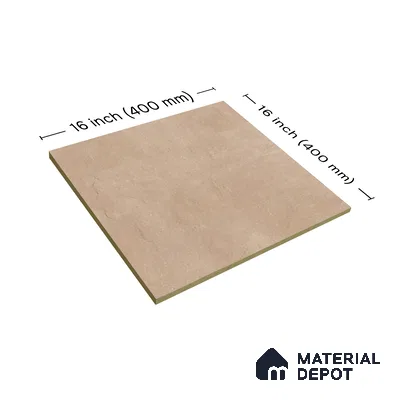 Stone Floor Tile TL 07533 Glitter Beige 16 x 16 inch Texture Finish Vitrified Tile - 12 mm | Suitable for Parking, Outdoor & Bathroom | Pattern Alignment May Vary | 2-3 mm Spacer is Mandatory (Sample)