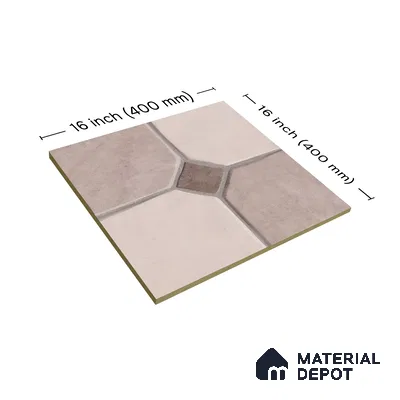 Stone Floor Tile TL 07590 B Soho Almond 16 x 16 inch Texture Finish Vitrified Tile - 12 mm | Suitable for Parking, Outdoor & Bathroom | Pattern Alignment May Vary | 2-3 mm Spacer is Mandatory