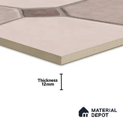 Stone Floor Tile TL 07590 B Soho Almond 16 x 16 inch Texture Finish Vitrified Tile - 12 mm | Suitable for Parking, Outdoor & Bathroom | Pattern Alignment May Vary | 2-3 mm Spacer is Mandatory