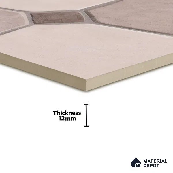 Stone Floor Tile TL 07590 B Soho Almond 16 x 16 inch Texture Finish Vitrified Tile - 12 mm | Suitable for Parking, Outdoor & Bathroom | Pattern Alignment May Vary | 2-3 mm Spacer is Mandatory