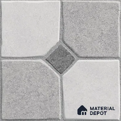 Stone Floor Tile TL 07590 Soho Grey 16 x 16 inch Texture Finish Vitrified Tile - 12 mm | Suitable for Parking, Outdoor & Bathroom | Pattern Alignment May Vary | 2-3 mm Spacer is Mandatory