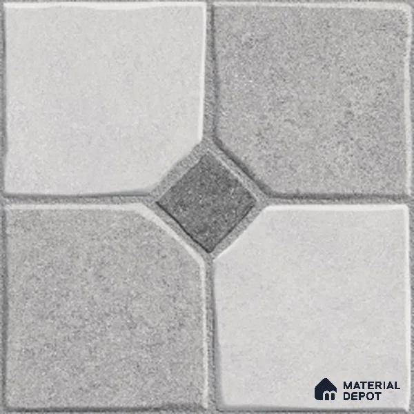 Stone Floor Tile TL 07590 Soho Grey 16 x 16 inch Texture Finish Vitrified Tile - 12 mm | Suitable for Parking, Outdoor & Bathroom | Pattern Alignment May Vary | 2-3 mm Spacer is Mandatory