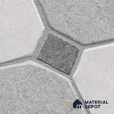 Stone Floor Tile TL 07590 Soho Grey 16 x 16 inch Texture Finish Vitrified Tile - 12 mm | Suitable for Parking, Outdoor & Bathroom | Pattern Alignment May Vary | 2-3 mm Spacer is Mandatory