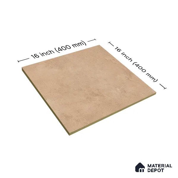 Stone Floor Tile TL 07586 E Basalt Caramel 16 x 16 inch Texture Finish Vitrified Tile - 12 mm | Suitable for Parking, Bathroom | Pattern Alignment May Vary | 2-3 mm Spacer is Mandatory