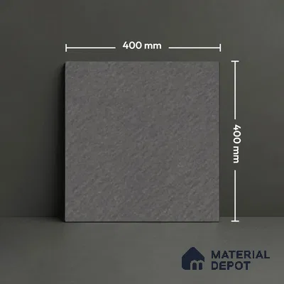 Stone Floor Tile TL 07521 E Signature Nero 16 x 16 inch Texture Finish Vitrified Tile - 12 mm | Suitable for Parking, Outdoor & Bathroom | Pattern Alignment May Vary | 2-3 mm Spacer is Mandatory (Sample)