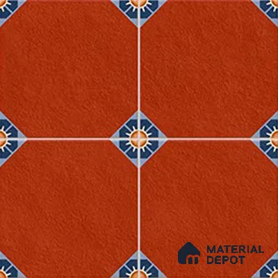 Moroccan Athangudi Carpet Floor & Wall Tile TL 10448 C Center 1 ft x 1 ft - Ceramic Matte Finish -10 mm | Suitable for Living Room, Kitchen, Bathroom | Please Expect a Slight Variation of Pattern