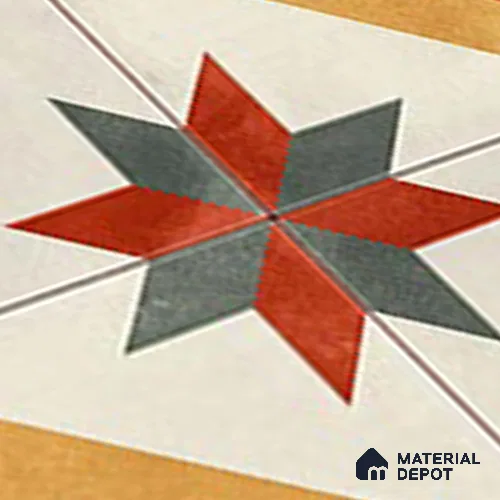 Athangudi Carpet Floor & Wall Tile TL 10451 C Center 1 ft x 1 ft - Ceramic Matte Finish -10 mm | Suitable for Living Room, Bedroom, Kitchen | Please Expect a Slight Variation of Pattern