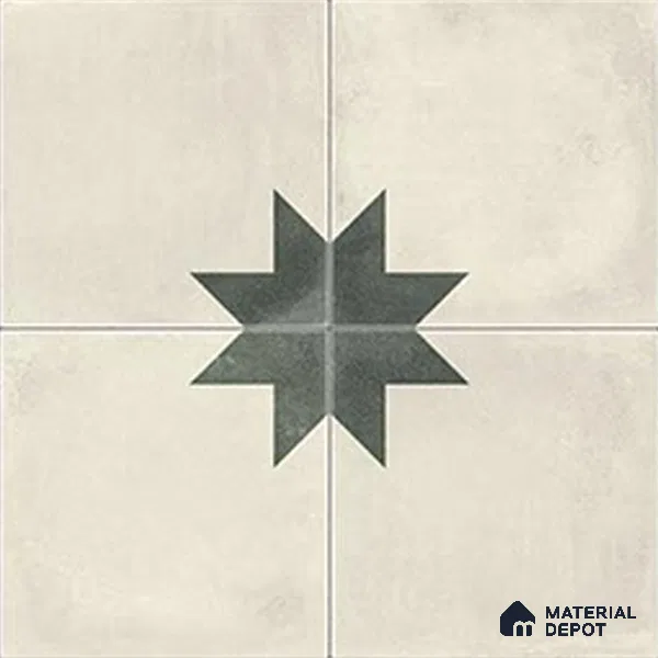 Moroccan Athangudi Carpet Floor & Wall Tile TL 10455 C Center 1 ft x 1 ft - Ceramic Matte Finish -10 mm | Suitable for Living Room, Kitchen, Bathroom | Please Expect a Slight Variation of Pattern
