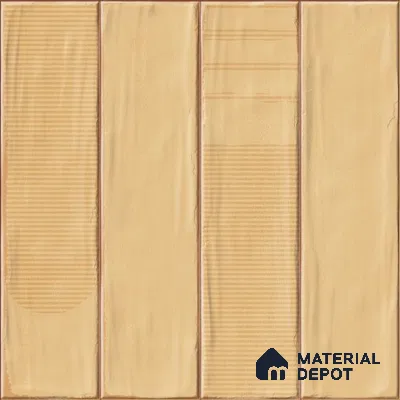 Cream Faux Subway Wall Tile TL 09094 D  Lucido Carmel 1 ft x 1 ft Ceramic Glossy Finish - 9 mm | Suitable for Highlighter Wall, Bathroom, Kitchen Wall & Backsplash | Please Expect a Slight Variation of Pattern